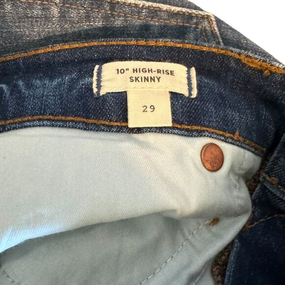 Madewell 10” High-Rise Skinny Jeans Button Fly Raw Hem Size 29 - Picture 7 of 12